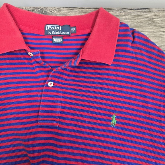 Polo Ralph Lauren Other - Polo By Ralph Lauren Shirt Mens 2XB Blue Red Green Pony 2 Button Preppy Classic